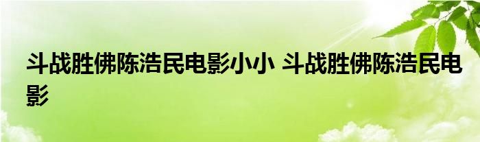 斗战胜佛陈浩民电影小小 斗战胜佛陈浩民电影 