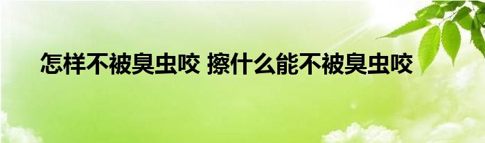 怎样不被臭虫咬 擦什么能不被臭虫咬 