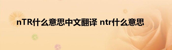 nTR什么意思中文翻译 ntr什么意思 