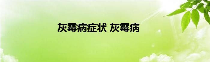 灰霉病症状 灰霉病 