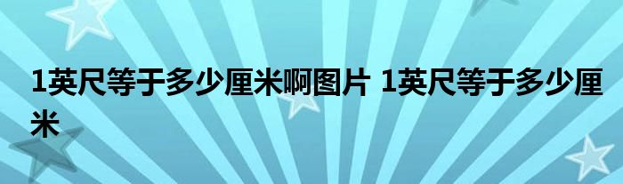 1英尺等于多少厘米啊图片 1英尺等于多少厘米 