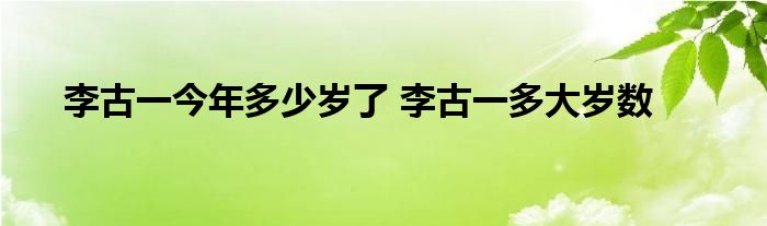 李古一今年多少岁了 李古一多大岁数 