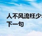 人不风流枉少年下一句是啥 人不风流枉少年下一句 