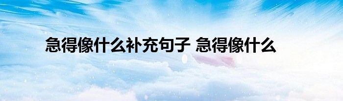 急得像什么补充句子 急得像什么 