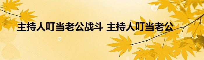 主持人叮当老公战斗 主持人叮当老公 