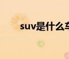 suv是什么车型的车子 suv是什么车 