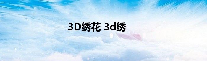 3D绣花 3d绣 