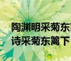 陶渊明采菊东篱下悠然见南山全诗 陶渊明的诗采菊东篱下 