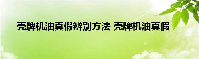 壳牌机油真假辨别方法 壳牌机油真假 