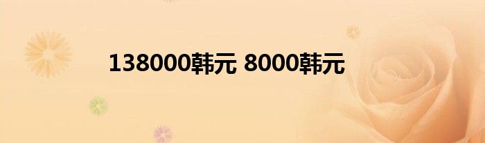 138000韩元 8000韩元 