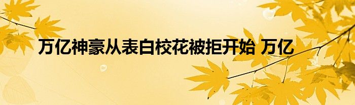 万亿神豪从表白校花被拒开始 万亿 